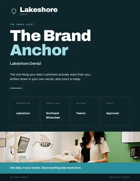 The cover of the Brand Anchor written for Lakeshore Dental