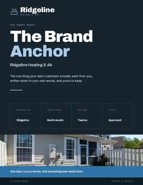 The cover of the Brand Anchor written for Ridgeline Heating & Air